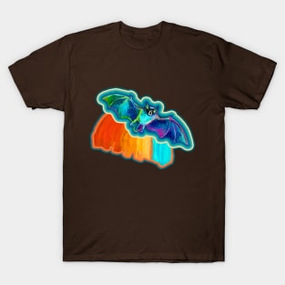 Psychedelic Retro Bat Pattern by Robert Phelps T-Shirt